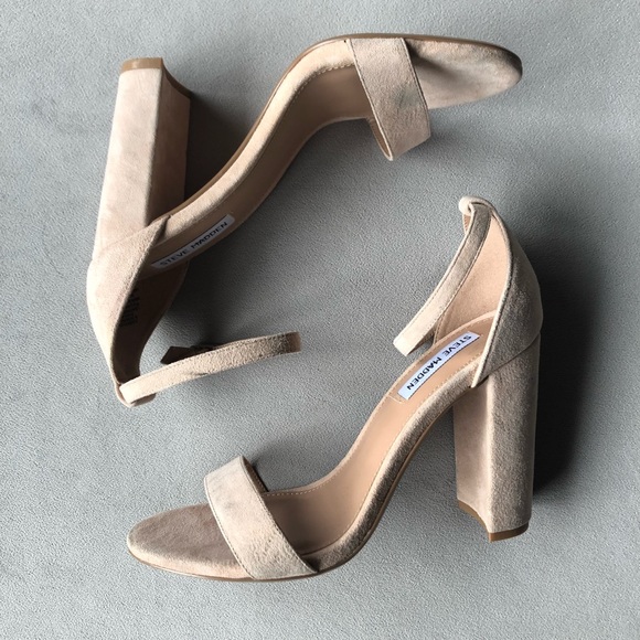 Steve Madden ~ Carrson ~ Block Heel Sandal ~ Ladies Size 8.5 ~ Blush Pink Suede - Picture 3 of 15